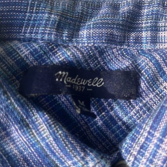 Madewell Button Down 2 Pocket Shirt in Blue Multi Size Medium - Picture 3 of 5